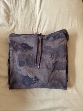 Volcom Olive and Gray Camouflage Hoodie